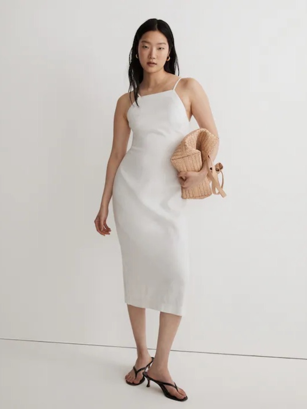 Madewell Cream Midi Slip Dress